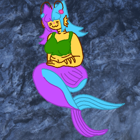 My fursona, Soup, as a mermaid.